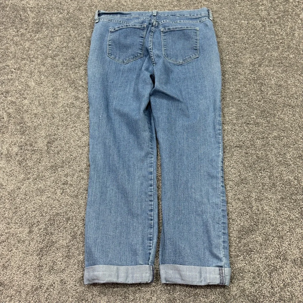 NYDJ Jeans Womens 12 Blue Cropped Stretch Medium Wash Denim Lift Tuck Technology - Picture 2 of 11